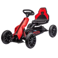 Aosom 12V 7AH Electric Go Kart, Outdoor Racer Car for Kids, with Forward Backward, Adjustable Speed, Ages 3-8 Years Old, Red(m-2)