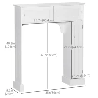 HOMCOM Modern Over The Toilet Storage, Bathroom Cabinets Over Toilet with 2 Sliding Doors, 3 Adjustable Shelves and Cupboard(m-3)