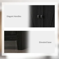 HOMCOM 72" Freestanding Storage Cabinet, Kitchen Pantry Cabinet with Doors and Shelves for Dining Room, Black(m-7)