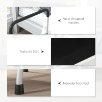 HOMCOM Bedside Step Stool with Handles for Adults, Seniors, 2 Step Stool for High Beds with Adjustable Height, Non-Slip Platform, Storage Pouch, Holds up to 300 Pounds(m-5)