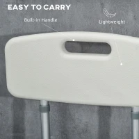 HOMCOM Shower Chair with Back and Arms, Bathroom Shower Stool with Removable Padded Cushion and Suction Cup Feet, Bath Chair for Elderly, Senior, Tool-Free Assembly, 396lbs(m-7)