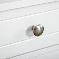 kleankin Freestanding Bathroom Floor Cabinet, Organizer Floor Tower with 2 Door, 2 Drawers, Adjustable Shelf, White(m-10)