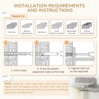 PawHut Cat Wall Shelf with Scratching Post, Cat Wall Shelves for Relaxing, Climbing, Cat Wall With Soft Ladder and Play Ball, Grey(m-7)