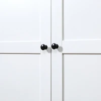 HOMCOM 68" Kitchen Pantry Cabinet, Freestanding Storage Cabinet, 2-Door Cupboard with 4-tier Shelving for Dining Room, White(m-10)