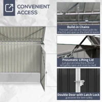 Outsunny Outdoor Trash Can Shed with Double Door and Vents Outdoor Garden Storage for 2 Trash Cans, Dark Grey(m-5)