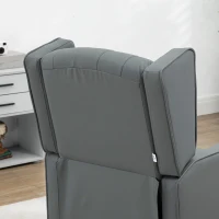 HOMCOM Faux Leather Armchair, Modern Accent Chair with Thick Padding for Living Room, Bedroom, Home Office, Grey(m-7)