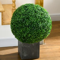 HOMCOM 2 Pack Artificial Tree Boxwood Topiary Balls, 19.75 Inch(m-7)
