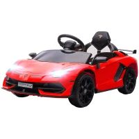 Aosom Lamborghini Licensed Kids Ride on Car w/ Easy Transport, Red(m-1)