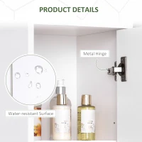 HOMCOM Tall Bathroom Vanities, Narrow Bathroom Cabinets with 2 Doors, Open Compartment and Adjustable Shelves, White(m-5)