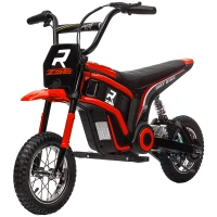 Aosom 24V 350W Electric Dirt Bike Up to 15 MPH w/ Twist Grip Throttle, Red(m-1)