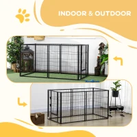 PawHut 6 Panel 32.5" - 59" x 32" Dog Playpen, Heavy Duty Pet Playpen for Indoor Outdoor, Small and Medium Dogs(m-6)