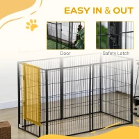 PawHut 6 Panel 32.5" - 59" x 40" Dog Playpen, Heavy Duty Pet Playpen for Indoor Outdoor, Small Medium and Large Dogs(m-9)