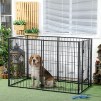 PawHut 6 Panel 32.5" - 59" x 40" Dog Playpen, Heavy Duty Pet Playpen for Indoor Outdoor, Small Medium and Large Dogs(m-1)