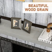 HOMCOM 72" Fireplace Mantel, Fir Wood Floating Shelf, Wall Mounted, Rustic Gray(m-4)