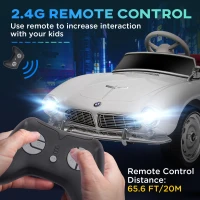 Aosom 12V Electric Car for Kids with Remote Control, Easy Transport, Lights, MP3, Suspension System, White(m-6)