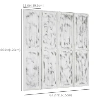 HOMCOM Screen Divider Room Divider Screen with Foldable Design for Indoor Bedroom Office 5.5' Rustic White(m-3)