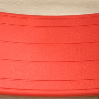 Qaba 32.3" Balance Board, Wobble Board Kids Curvy Rocker Board, Ended Preschool Learning Montessori Waldorf Toy, Red(m-9)