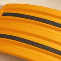 Qaba 32.3" Balance Board, Wobble Board Kids Curvy Rocker Board, Ended Preschool Learning Montessori Waldorf Toy, Yellow(m-10)