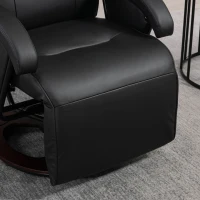 HOMCOM Swivel Recliner Chair with Footrest and Armrest, Black(m-9)