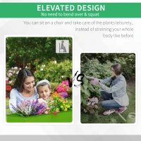 Outsunny 39" x 12" x 34" Raised Garden Bed Raised Garden Flower Bed Plant Kit Vegetable Herb Box with 3 Holes, Green(m-4)