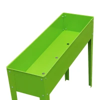 Outsunny 39" x 12" x 34" Raised Garden Bed Raised Garden Flower Bed Plant Kit Vegetable Herb Box with 3 Holes, Green(m-9)