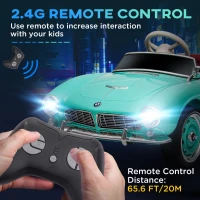 Aosom Licensed BMW 12V Kid Electric Ride On Car with Easy Transport, Green(m-6)