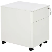 Vinsetto Lockable File Cabinet, Steel Filing Cabinet on Wheels for Legal, A4, Letter Size, with Pencil Tray for Home Office(m-2)