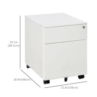 Vinsetto Lockable File Cabinet, Steel Filing Cabinet on Wheels for Legal, A4, Letter Size, with Pencil Tray for Home Office(m-3)