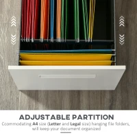 Vinsetto Lockable File Cabinet, Steel Filing Cabinet on Wheels for Legal, A4, Letter Size, with Pencil Tray for Home Office(m-7)