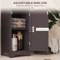 kleankin Tall Bathroom Storage Cabinet, Freestanding Tower Cabinet with Adjustable Shelf, 3 Open Shelves, Dark Brown(m-6)