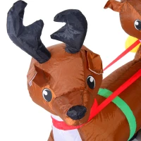 HOMCOM 7' Inflatable Christmas Santa in Sleigh Reindeer LED Lighted Decoration(m-7)