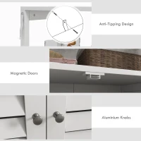 kleankin Modern Bathroom Storage Cabinet, Linen Cabinet with Slatted Doors and 3 Open Shelves, 23.6" x 11.8" x 48", White(m-6)