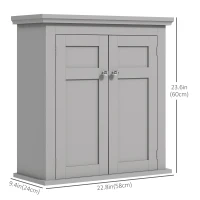 kleankin Bathroom Cabinet, Medicine Cabinet, Over Toilet Storage Cabinet with Adjustable Shelves for Entryway, Grey(m-3)