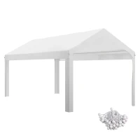 Outsunny 10 x 20ft Carport Roof, UV Resistant Canopy Replacement, Fits 84C-378V00 and 84C-206 Series, White(m-1)