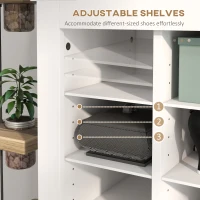 HOMCOM 58" Shoe Storage Cabinet with Adjustable Shelves for 27 Pairs, Narrow Shoe Organizer for Entryway, Hallway, White(m-5)