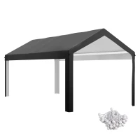 Outsunny 10 x 20ft Carport Roof, UV Resistant Canopy Replacement, Fits 84C-378V00 and 84C-206 Series, Dark Gray(m-1)
