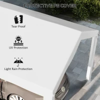 Outsunny 10 x 20ft Carport Roof, UV Resistant Canopy Replacement, Fits 84C-378V00 and 84C-206 Series, White(m-6)