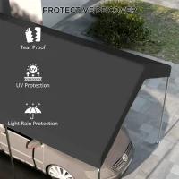 Outsunny 20' x 10' Carport Replacement Canopy for Model 84C-207WT or 84C-386V00WT with Ball Bungee Cords, Gray (Only Cover)(m-6)