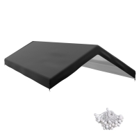 Outsunny 10x20ft UV Resistant Carport Canopy, Dark Gray