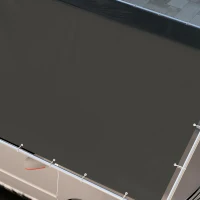 Outsunny 10 x 20ft Carport Roof, UV Resistant Canopy Replacement Cover with Ball Bungee Cords, Dark Gray(m-9)