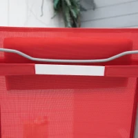 Outsunny Outdoor Folding Chaise Lounge Chair Steel Portable Recliner with 7 Adjustable Backrest Positions, Red(m-10)