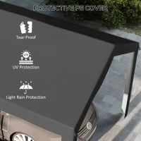 Outsunny 10 x 20ft Carport Roof, UV Resistant Canopy Replacement, Fits 84C-378V00 and 84C-206 Series, Dark Gray(m-6)