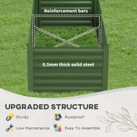 Outsunny Galvanized Raised Garden Bed, Steel Outdoor Planters with Reinforced Rods, 71" x 35" x 23", Green(m-5)