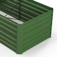 Outsunny Galvanized Raised Garden Bed, Steel Outdoor Planters with Reinforced Rods, 71" x 35" x 23", Green(m-10)