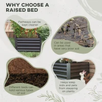 Outsunny Galvanized Raised Garden Bed, Steel Outdoor Planters with Reinforced Rods, 71" x 35" x 23", Dark Grey(m-6)