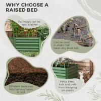 Outsunny Galvanized Raised Garden Bed, Steel Outdoor Planters with Reinforced Rods, 71" x 35" x 23", Green(m-6)