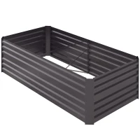 Outsunny Galvanized Raised Garden Bed, Steel Outdoor Planters with Reinforced Rods, 71" x 35" x 23", Dark Grey(m-2)