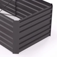 Outsunny Galvanized Raised Garden Bed, Steel Outdoor Planters with Reinforced Rods, 71" x 35" x 23", Dark Grey(m-10)