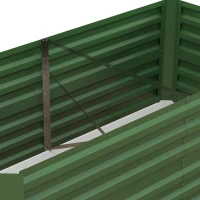 Outsunny Galvanized Raised Garden Bed, Steel Outdoor Planters with Reinforced Rods, 71" x 35" x 23", Green(m-9)