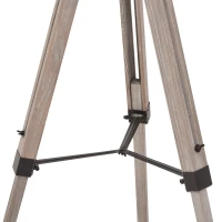 HOMCOM Industrial Tripod Floor Lamp for Living Room Bedroom, Vintage Standing Reading Lamp with Wooden Metal Legs for Home and Office, Black(m-9)